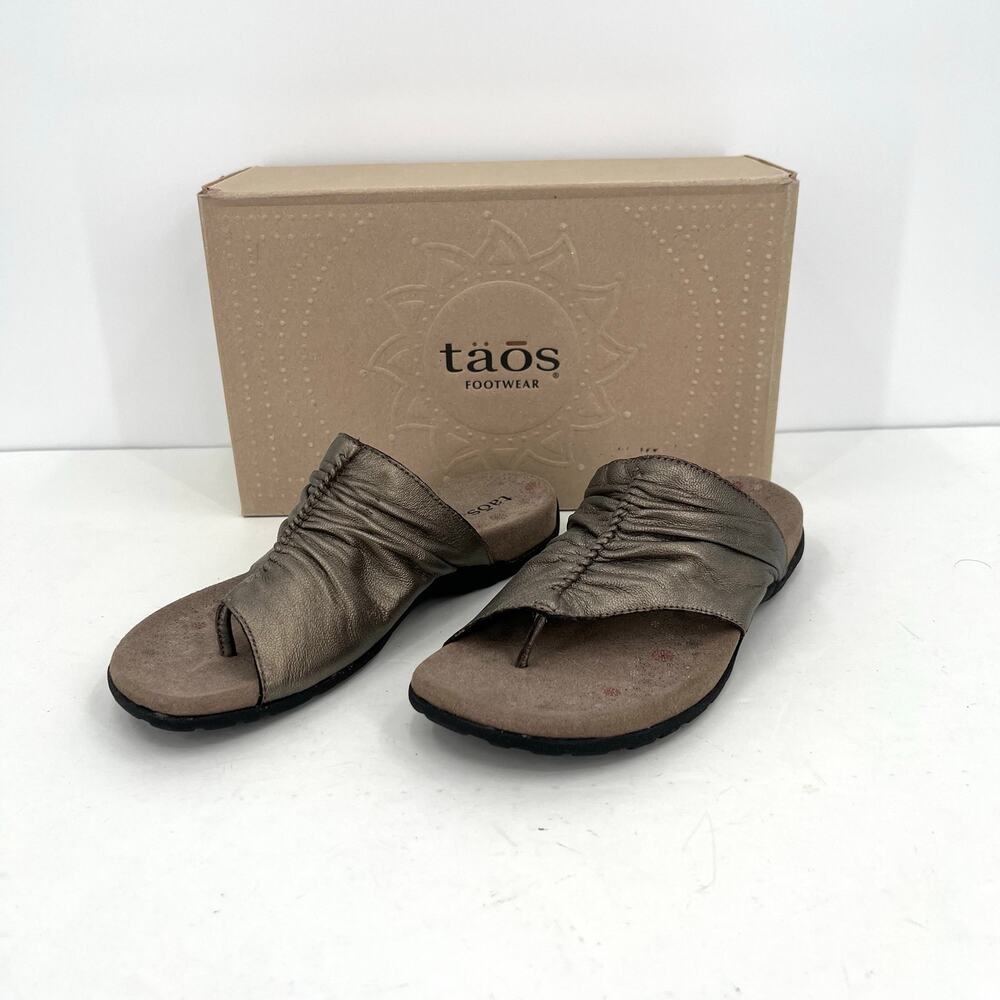 Taos Footwear Metallic Bronze Slip-On Sandal